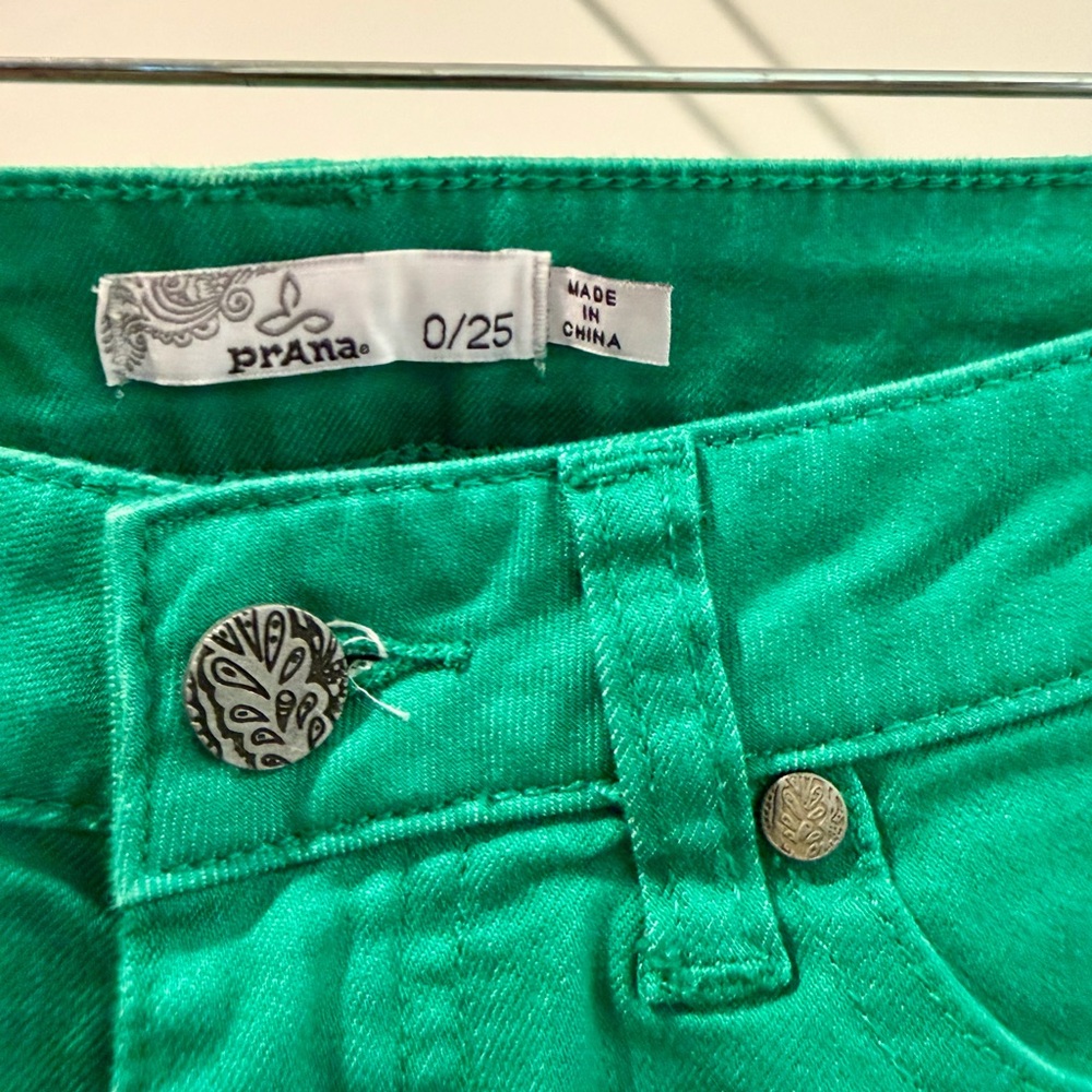 Prana Women's Teal-Green Jeans - Solid Teal Stripe